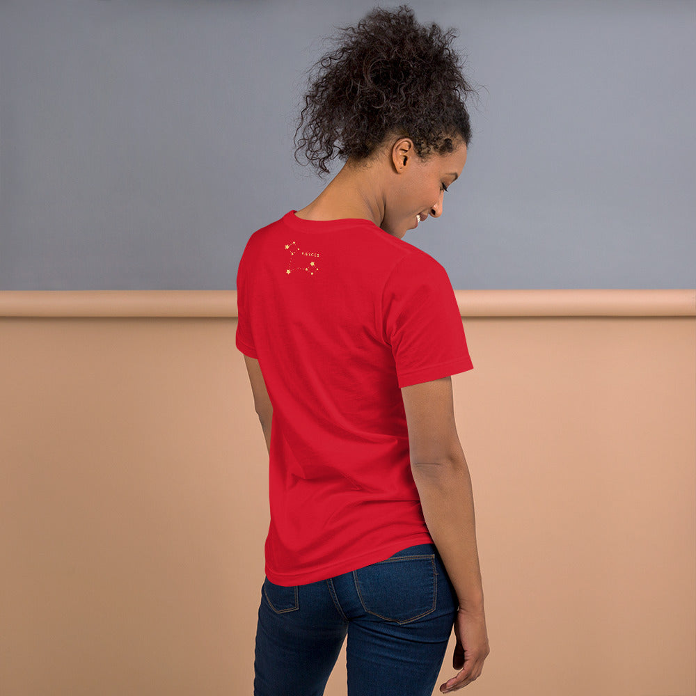 T-shirts , unisex, zodiac, piesces, red