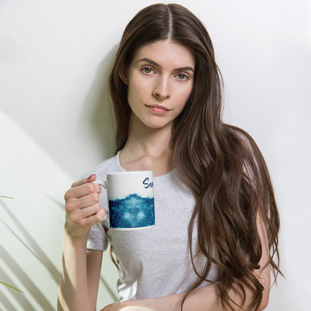White glossy mug
