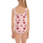 kids swimsuit cherry pink back