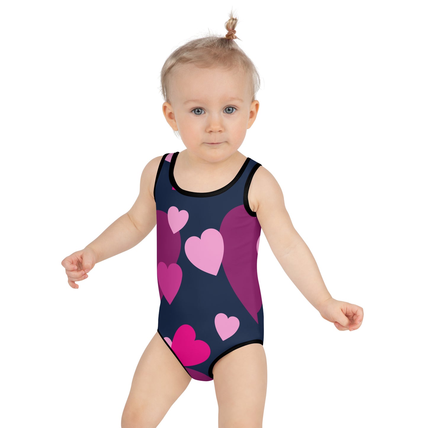 hearts swimsuit blue