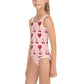 kids swimsuit cherry pink