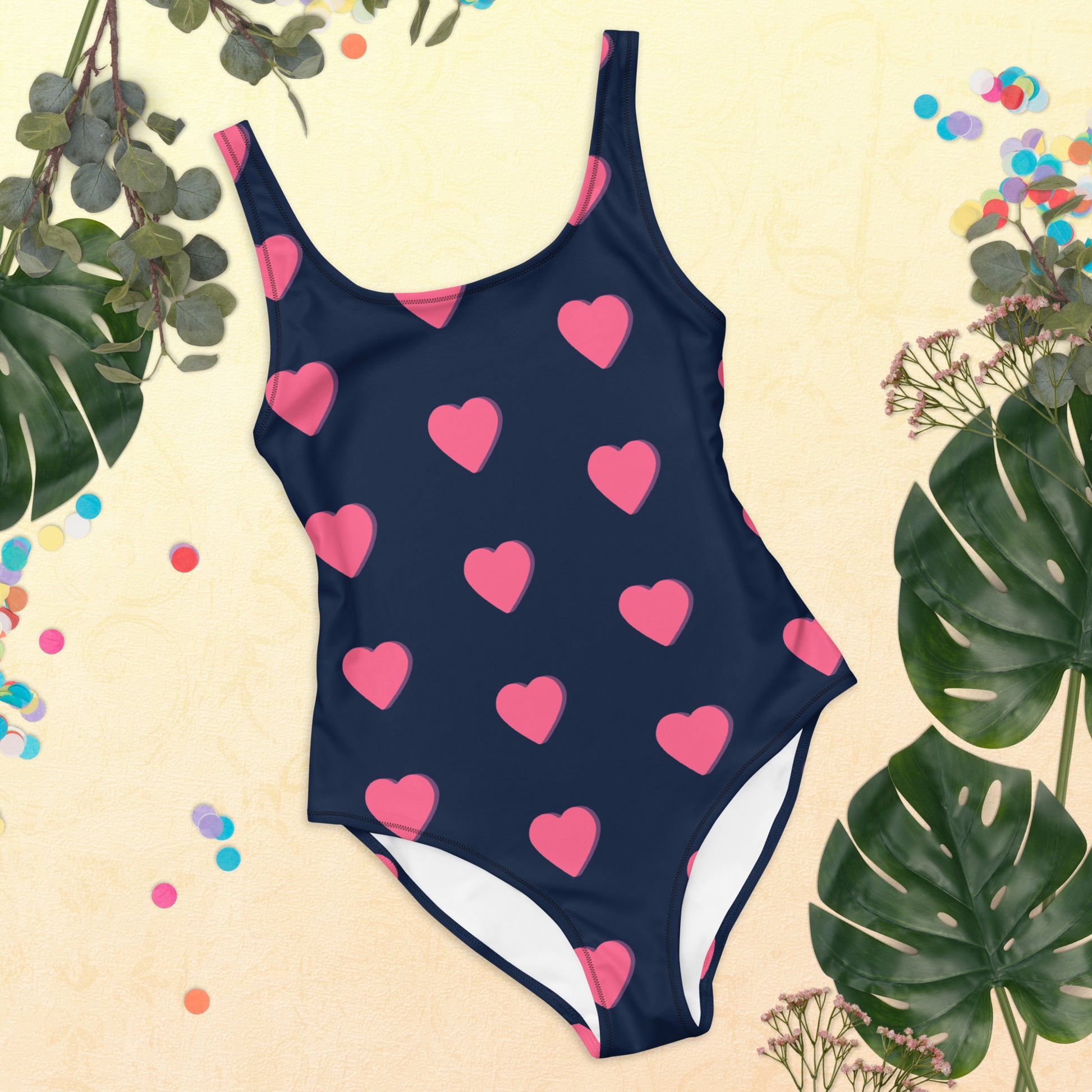 swimsuit blue hearts