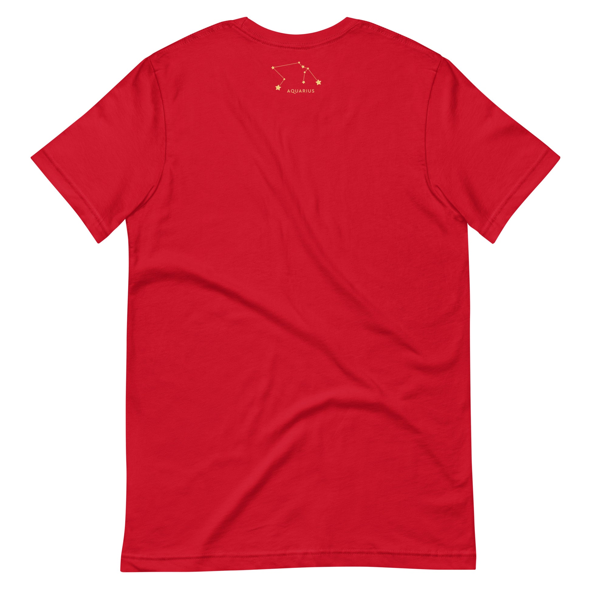 T-shirts , unisex, zodiac,aquqrius, red